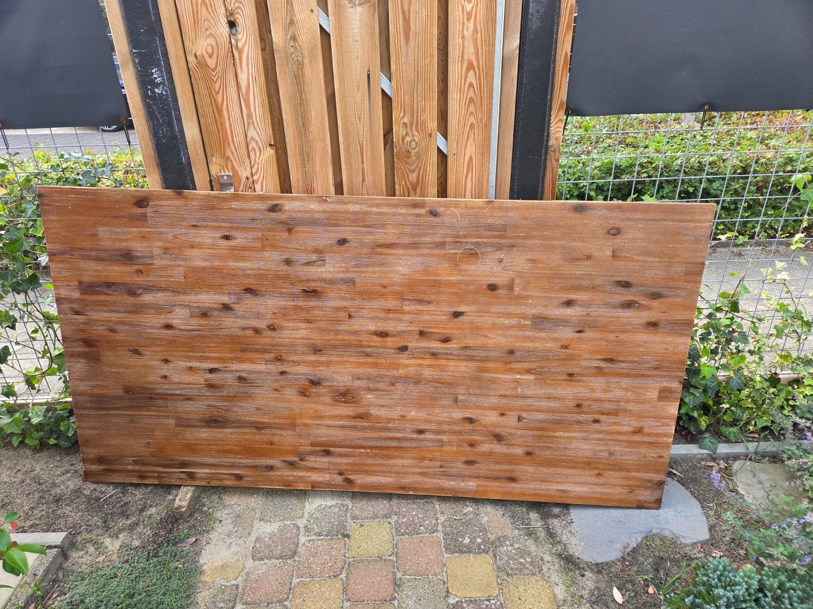 Eettafel eiken. 220 x100., Ophalen, Gebruikt, Eikenhout, 200 cm of meer