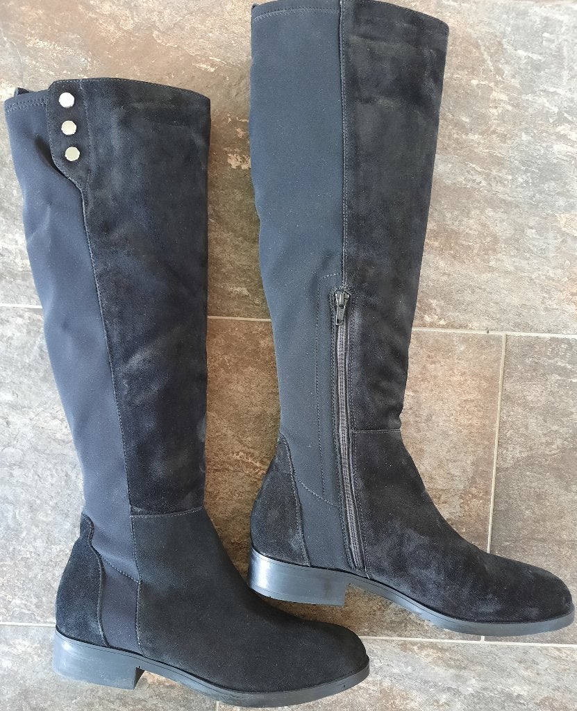 NIEUW prachtige suede leren lange zwarte laars Mia VIA 42, Kleding | Dames, Schoenen, Hoge laarzen, Zwart, MiaVia, Nieuw