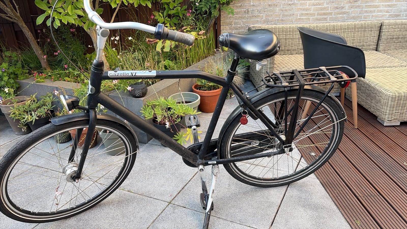 Gazelle NL heavy duty herenfiets  - Zwart, Gebruikt, Fietsen en Brommers, Fietsen | Heren | Herenfietsen, Ophalen, Terugtraprem