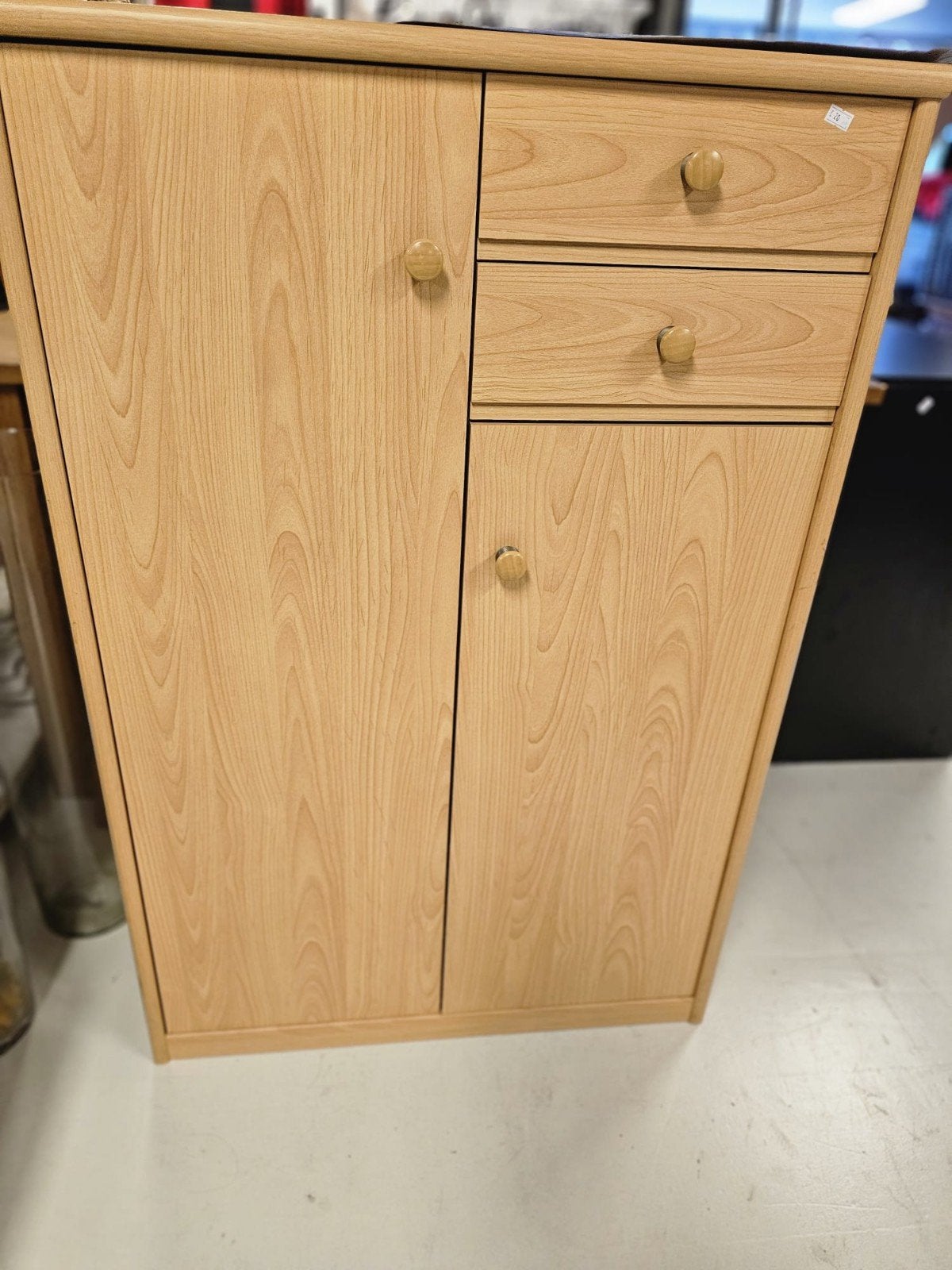 Lichte houten kast met lades en deuren, Huis en Inrichting, Kasten | Kledingkasten, Ophalen, Gebruikt, 100 tot 150 cm, 50 tot 100 cm