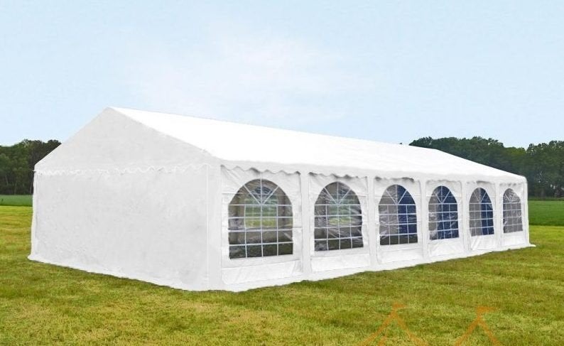 Witte frame tent 10 x 5 meter huren, Ophalen of Verzenden, Zo goed als nieuw, Verjaardag