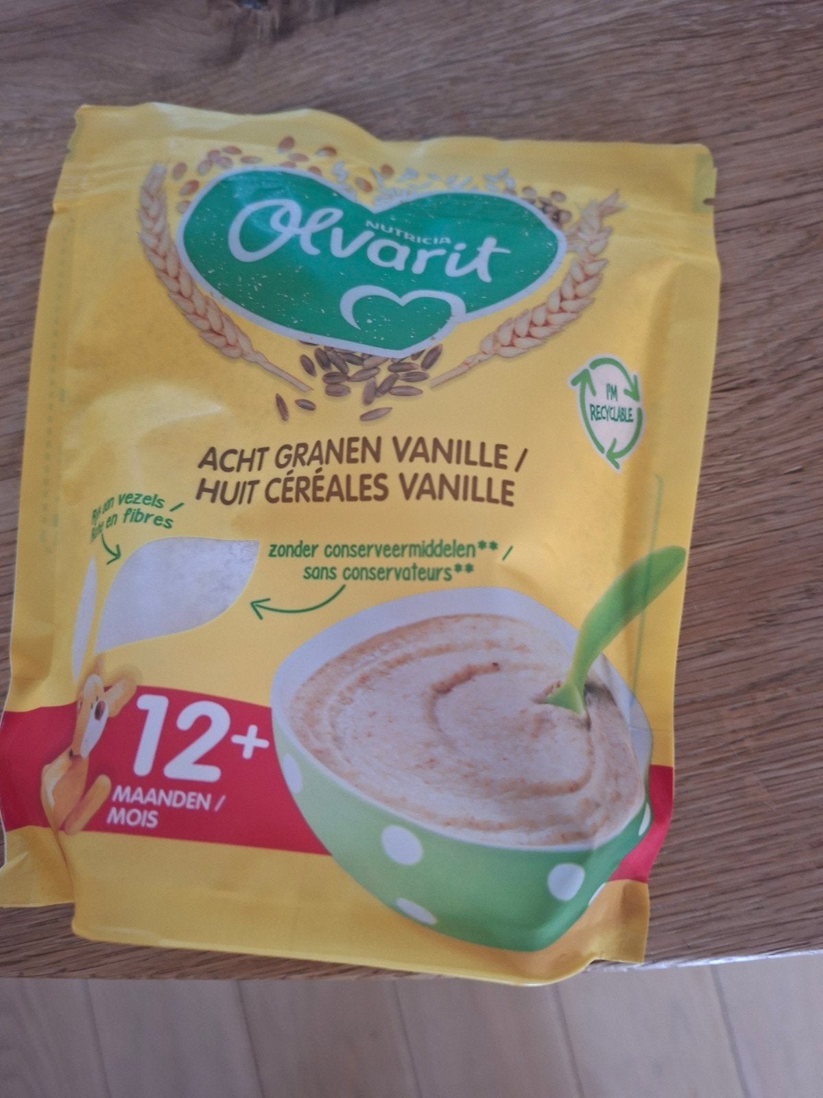 10 zakjes Olvarit Acht Granen Vanille Pap 12+ maanden, Ophalen of Verzenden, Nieuw, Overige typen