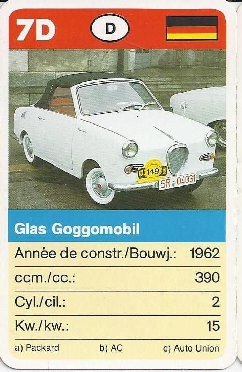 Kw4509 autokaartje glas gogomobil, Ophalen of Verzenden, Zo goed als nieuw, Auto's