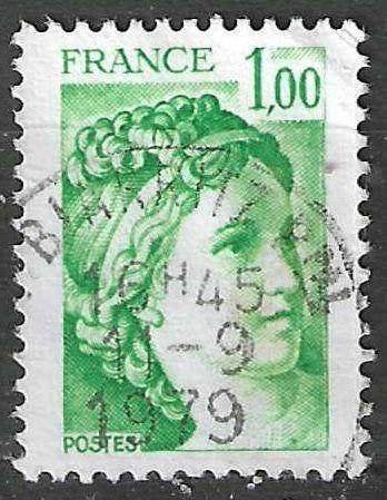 Frankrijk 1977/1978 - Yvert 1973 - Type Sabine - 1 F. (ST), Verzenden, Gestempeld