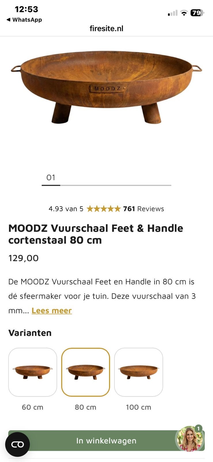 Vuurschaal Moodz zgan, Ophalen of Verzenden, Zo goed als nieuw