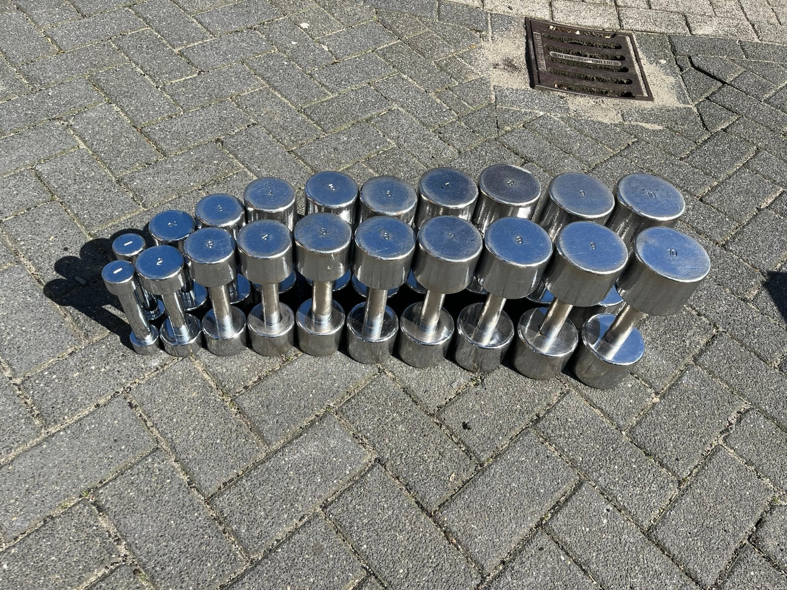 Chrome dumbbells 1-10 kg gewichten dumbbell set, Ophalen, Dumbbell, Gebruikt, Chrome