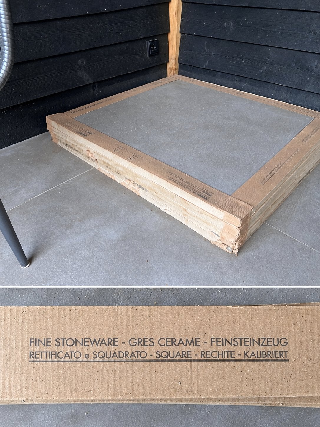 Restpartij grijze keramische tegels – nieuw in verpakking, Ophalen, 60 cm of meer, Nieuw, 5 tot 10 m²