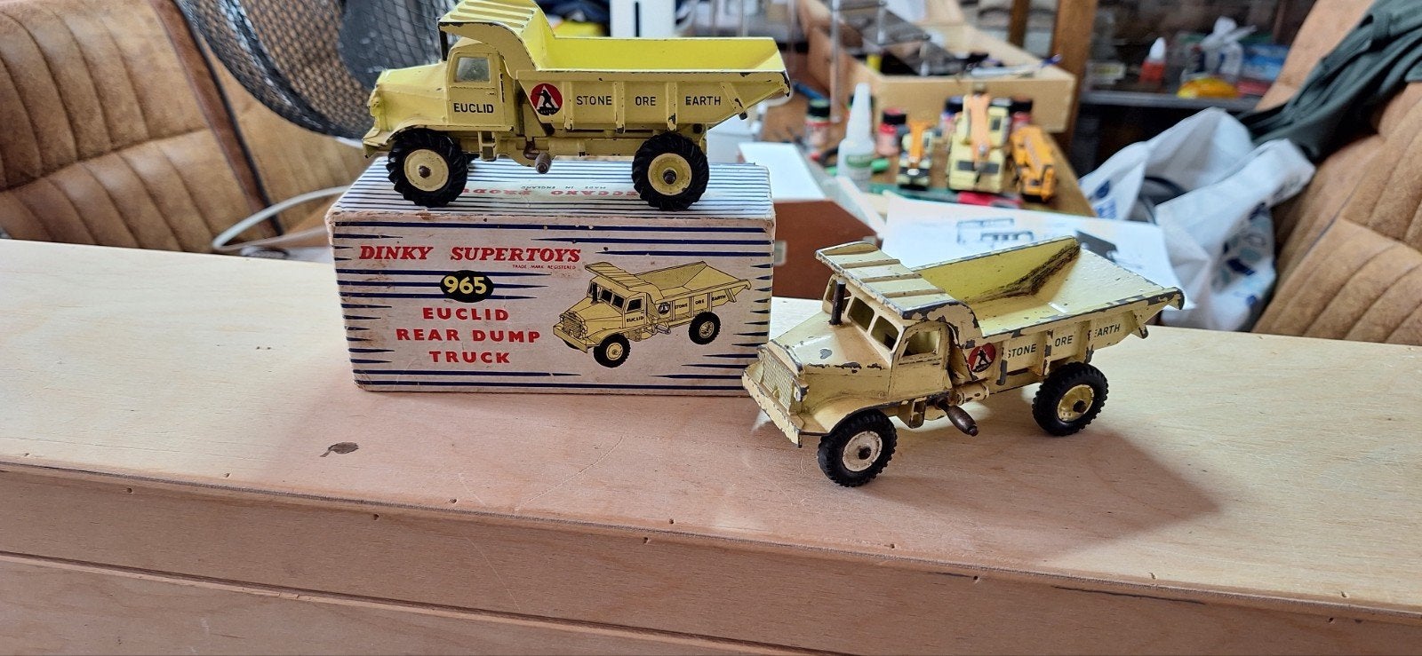 Dinky Supertoys 965 Euclid Dump Truck (2 modellen + doosje), Ophalen of Verzenden, Gebruikt, Dinky Toys