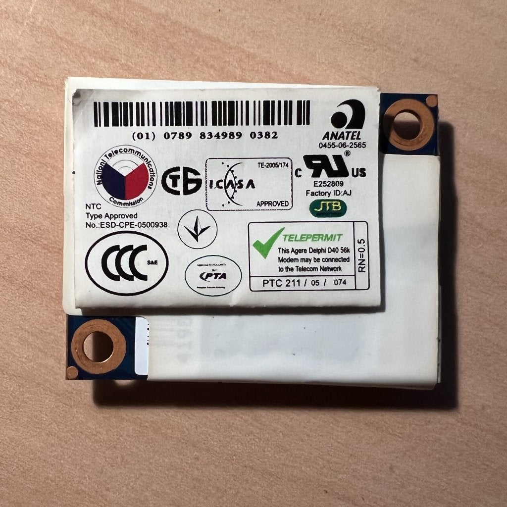 WISTRON 455285-001 56K data/fax inbelmodemkaart, Ophalen of Verzenden, Zo goed als nieuw, Wistron