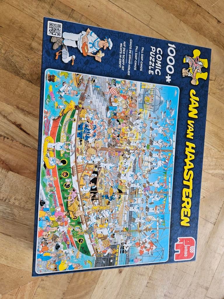 Jan van Haasteren Puzzel 1000 Stukjes - Tall Ship Chaos, Ophalen of Verzenden, 500 t/m 1500 stukjes, Zo goed als nieuw, Legpuzzel