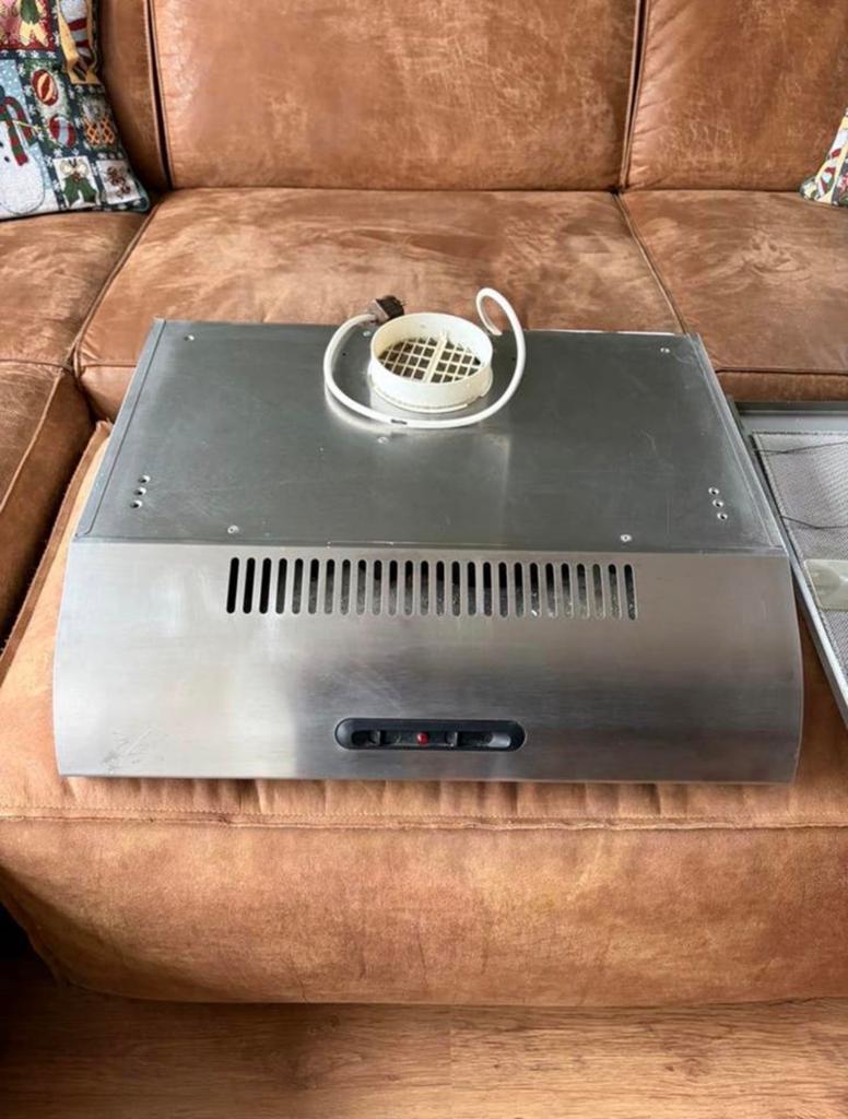 Nette RVS inbouw / vlakscherm afzuigkap 60 cm - BEST, Witgoed en Apparatuur, Afzuigkappen, Ophalen, Gebruikt, Inbouw, Vlakschermkap