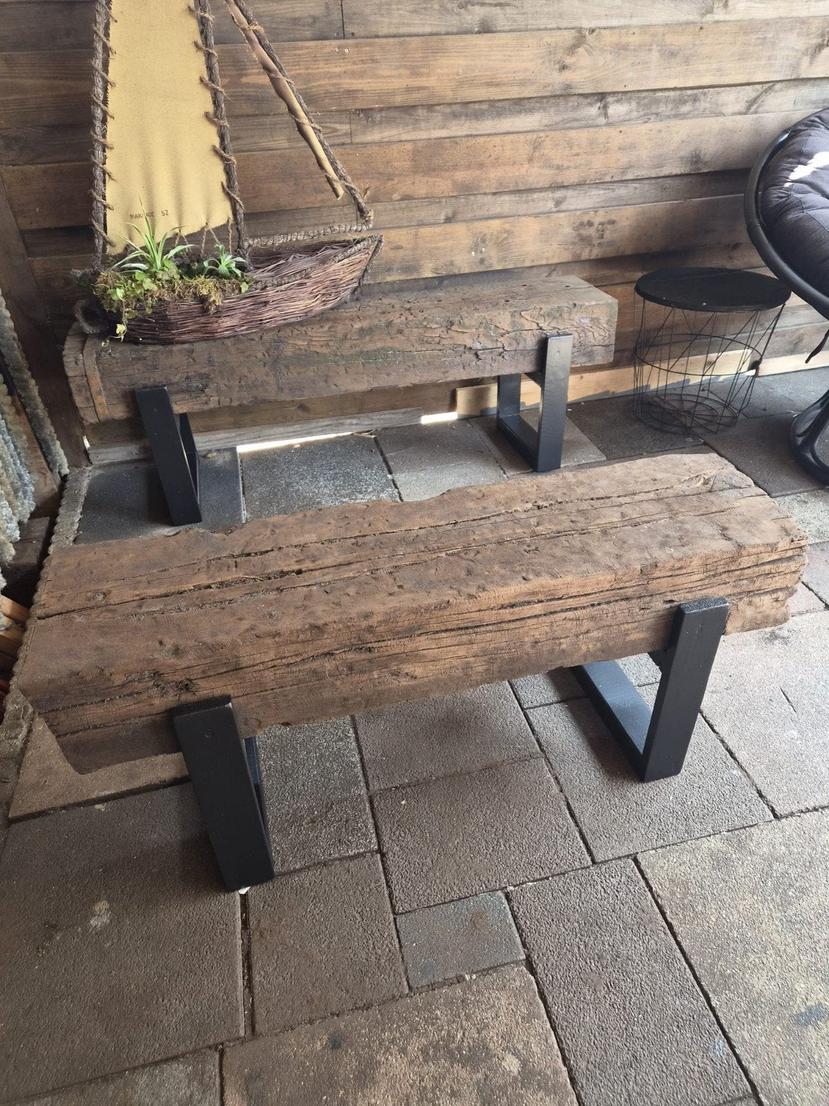 Bielzen buiten bankjes AANBIEDING!!! 2 voor €150,-, Ophalen, Hout