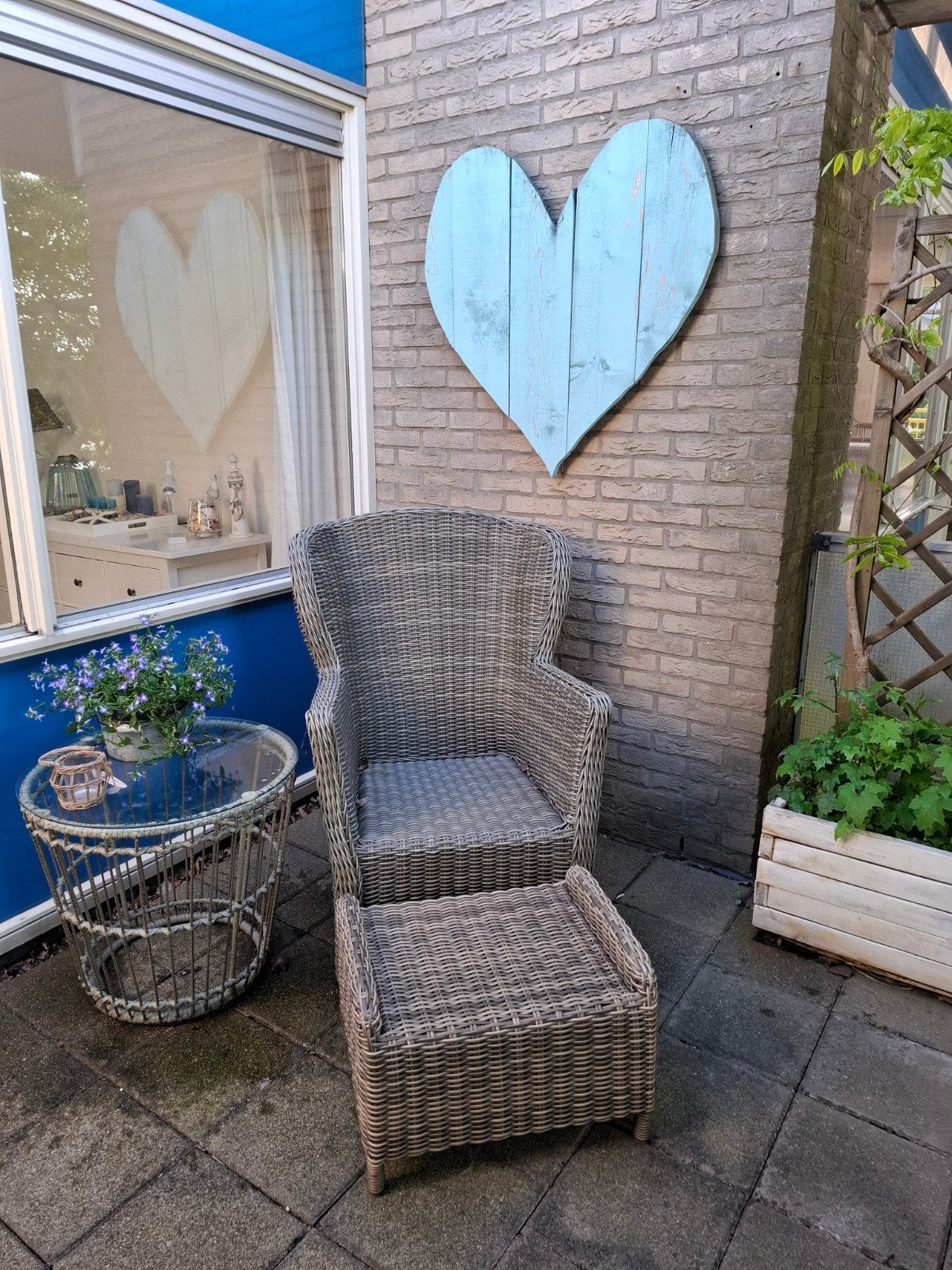 Twee Wicker Fauteuils met Kussens, Huis en Inrichting, Fauteuils, Ophalen, Overige materialen, Gebruikt, Tuinmeubelen