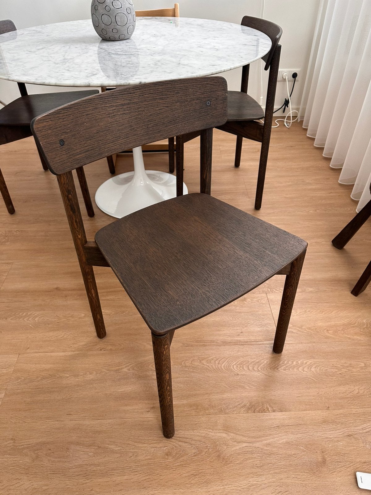 TAKT CPH Cross Chairs walnoot, Ophalen, Mid century modern, Zo goed als nieuw, Hout