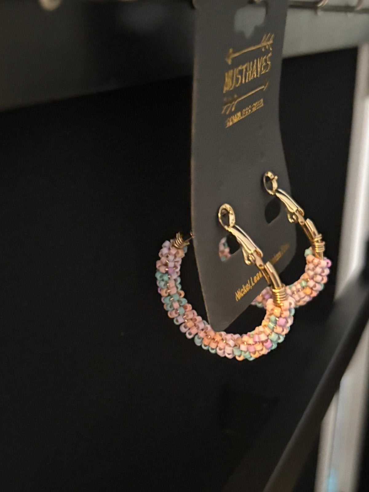 RVS Multicolor Glaskralen Oorbellen – Goudkleurig – 3,5 cm, Ophalen of Verzenden, Nieuw, Goud, Overige materialen