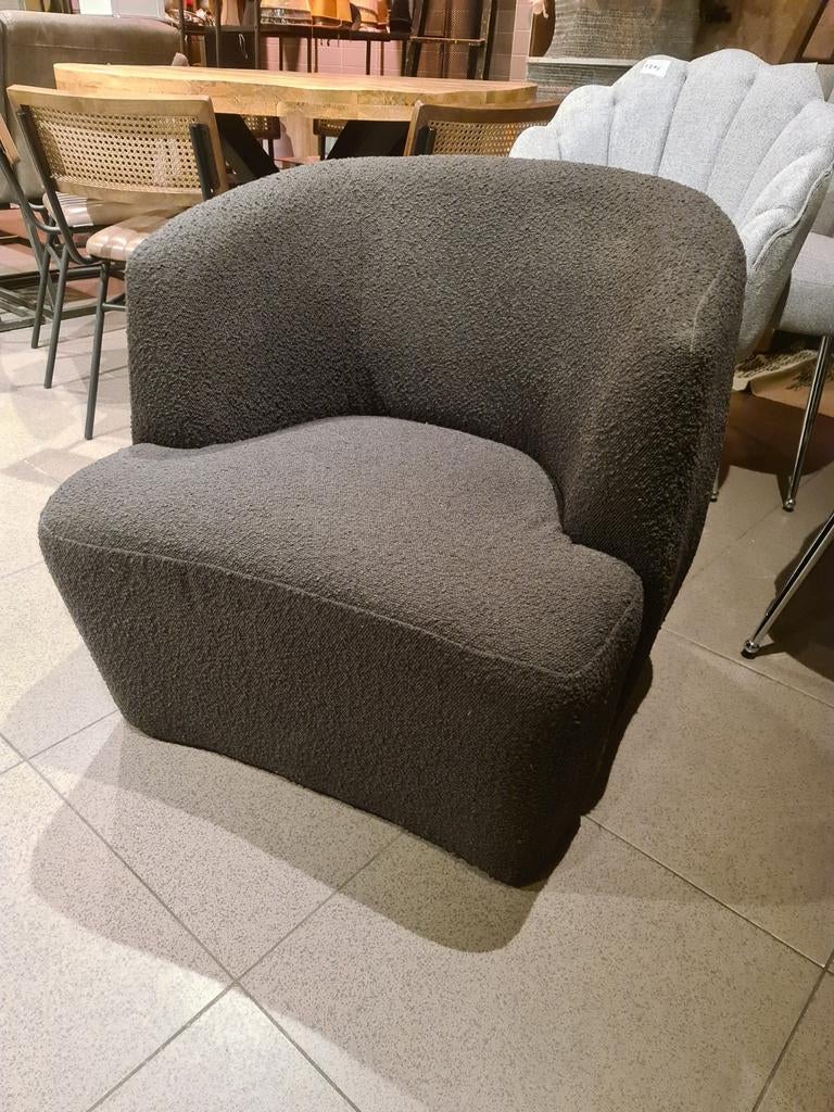 Nieuwe fauteuil zwart boucle stof cocktail model €75, Ophalen, Industrieel landelijk barok brocante koloniaal boheems vintage