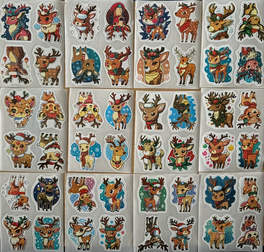 Herten, hertjes, winter, kerst stickers, Verzenden, Nieuw, Meerdere stickers