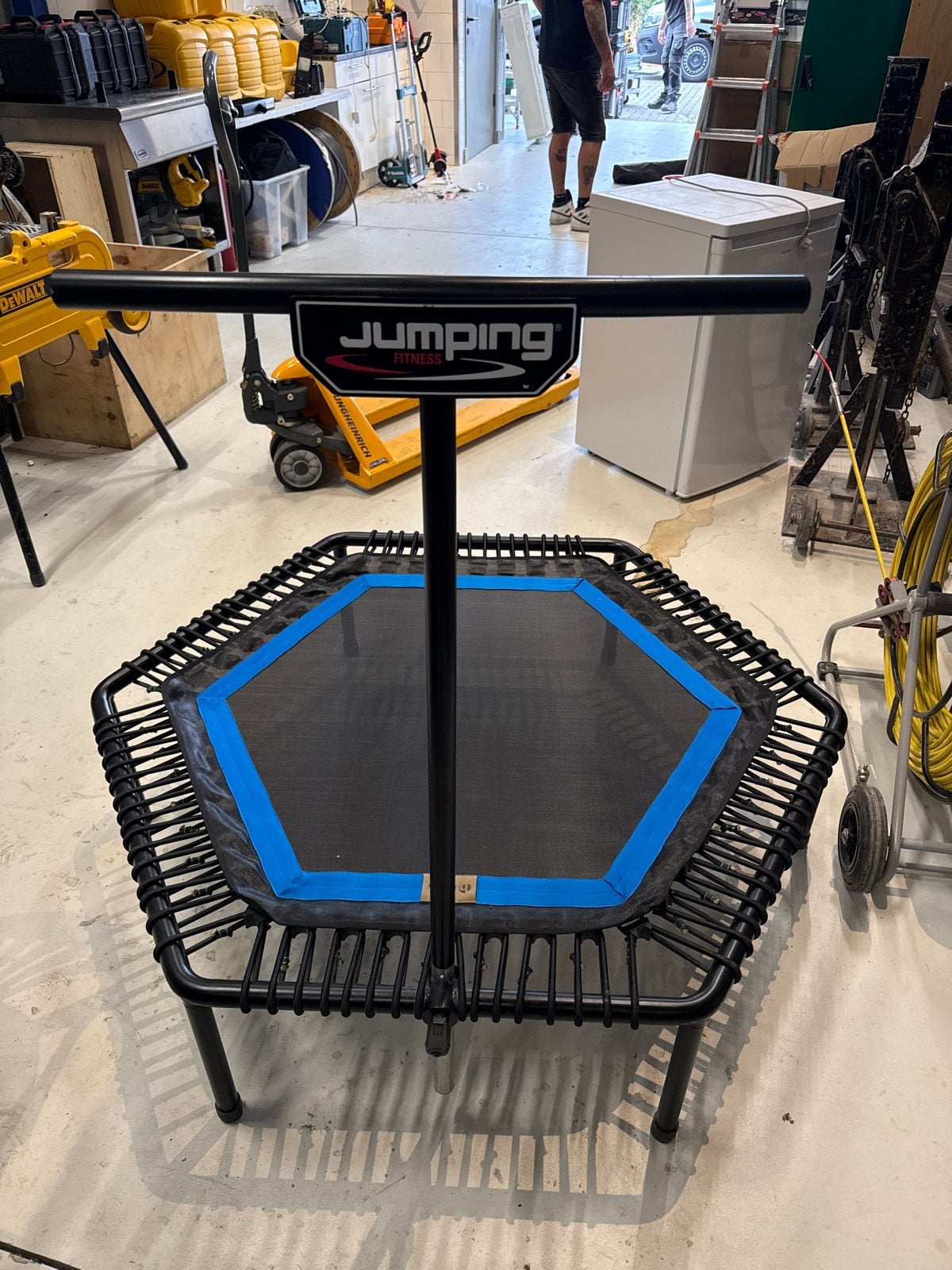 Jumping Fitness Trampoline met Handvat - Zwart/Blauw, Ophalen of Verzenden, Gebruikt, Benen, Overige typen
