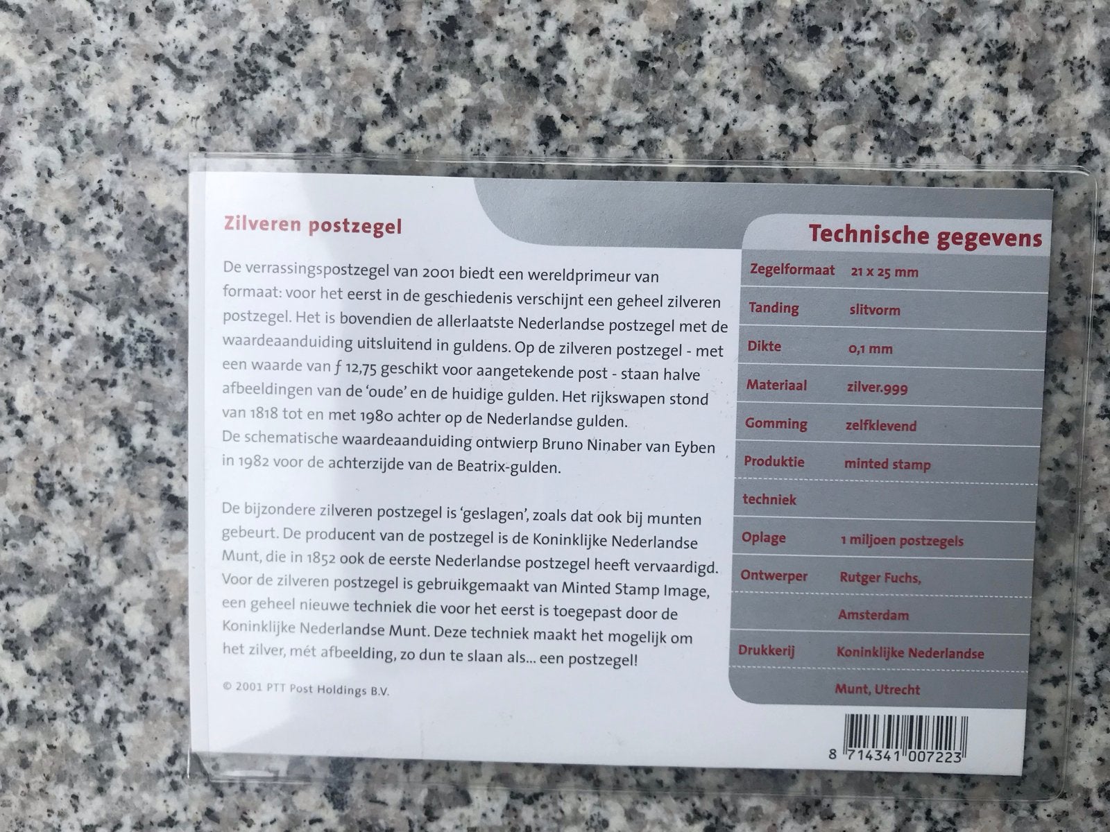 Zilveren Postzegel Gouden Koets - Huldeblijk Wilhelmina, Ophalen of Verzenden, Na 1940, Postfris