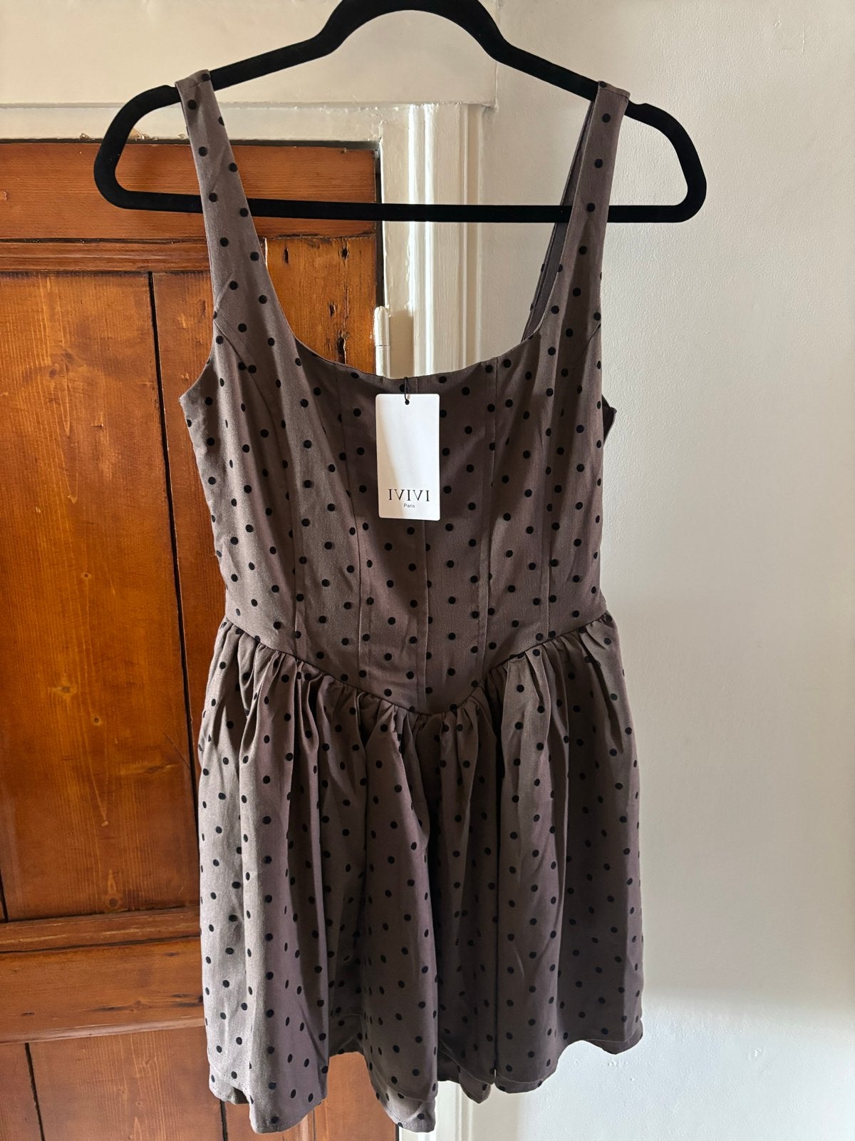 IVIVI Jurk met stippen - Maat S - Nieuw met kaartje, Kleding | Dames, Bruin, Nieuw, Ophalen of Verzenden, Maat 36 (S)