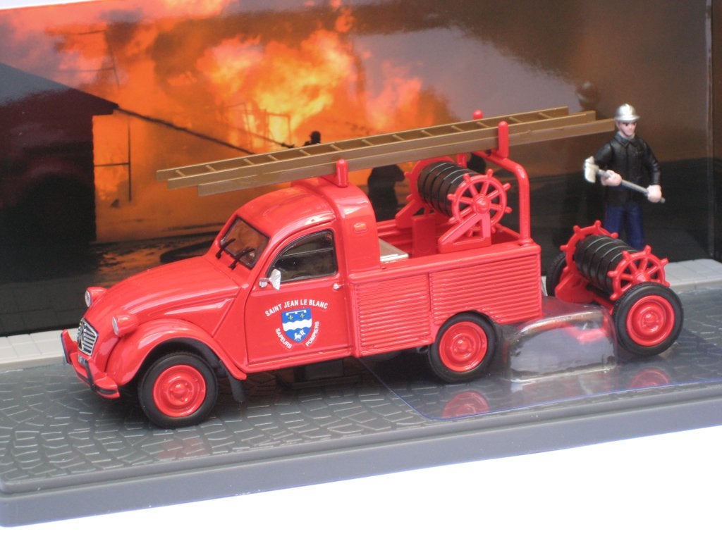 Citroen 2CV Pick-Up Brandweer Atlas diorama 1:43, Ophalen of Verzenden, Nieuw, Auto, Overige merken
