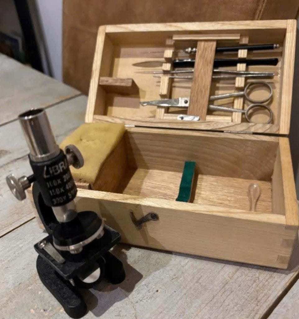 Libra vintage kindermicroscoop incl. houten doos, Ophalen of Verzenden, Niet werkend, Minder dan 400x