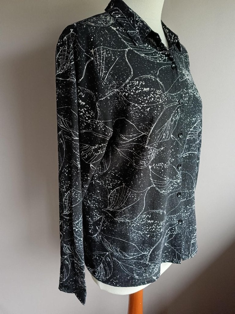 Nieuwe zwarte stretch blouse print van Sisters Point, maat M, Maat 38/40 (M), Zwart, Sisters Point, Nieuw