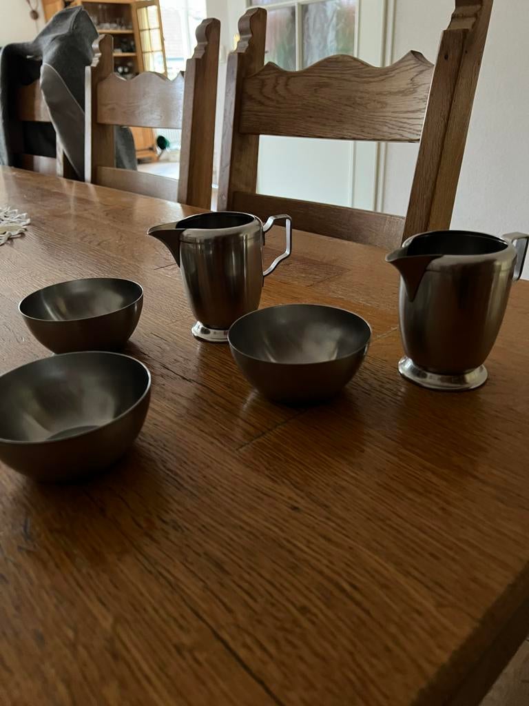 2x Gero zilver melkkan en 3x sola suikerschaaltje, Ophalen of Verzenden, Zilver
