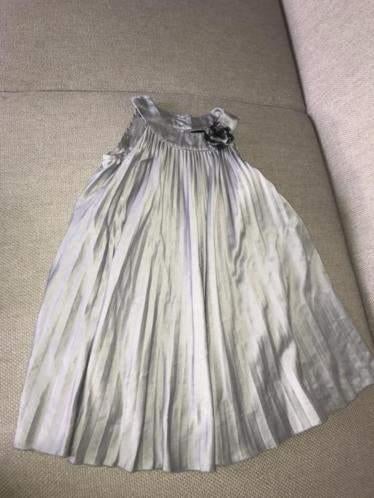 H&m 104 zilver zilveren jurk kerst kerstjurk feestjurkje, Verzenden, Gebruikt, Meisje, Jurk of Rok
