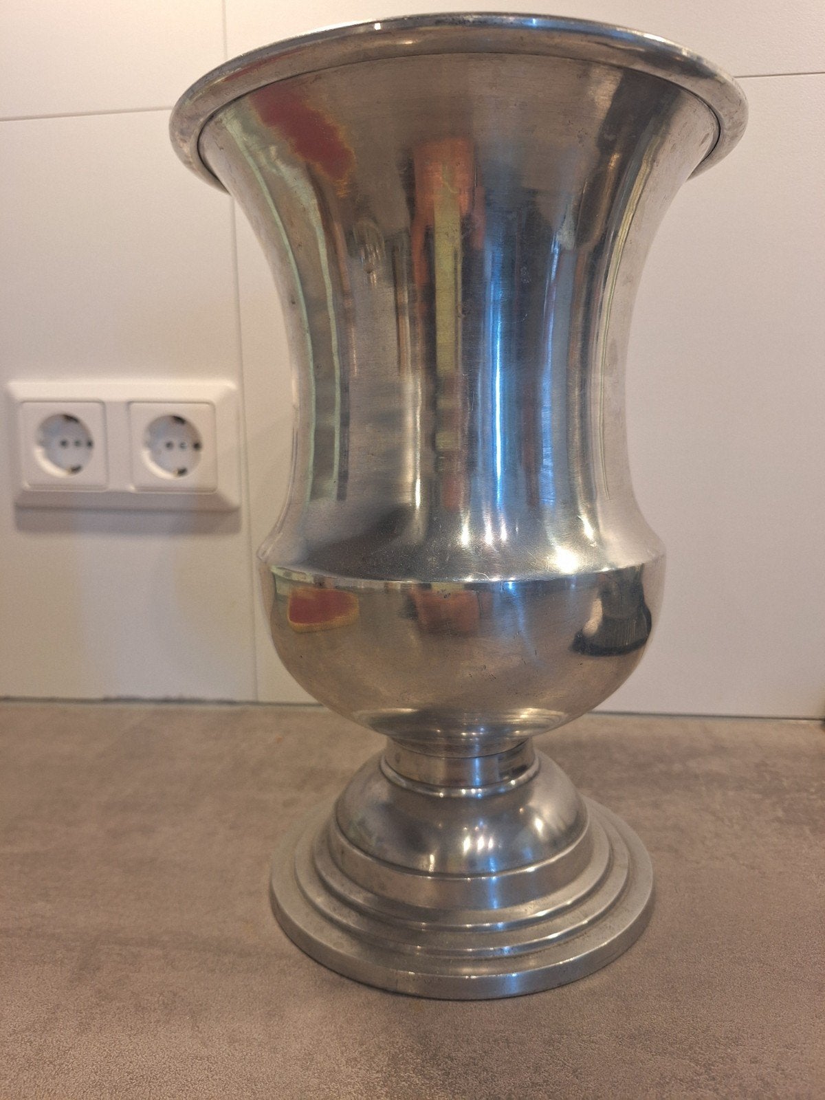 Vintage  vaas - Kleur Zilver, Ophalen of Verzenden, Gebruikt, Zilver