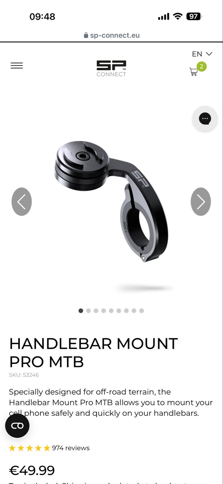 SP Connect Handlebar Mount Pro MTB - Telefoonhouder, Ophalen of Verzenden, Zo goed als nieuw