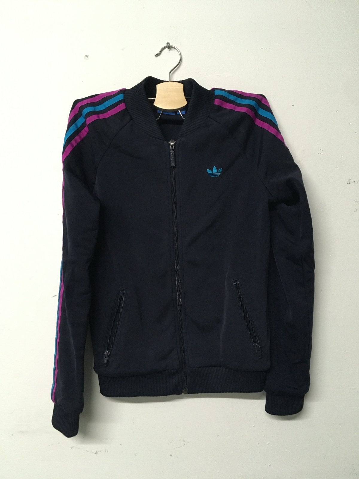 Adidas trainingsjack dames maat 36/38, Verzenden, Zo goed als nieuw, Maat 36 (S), Blauw