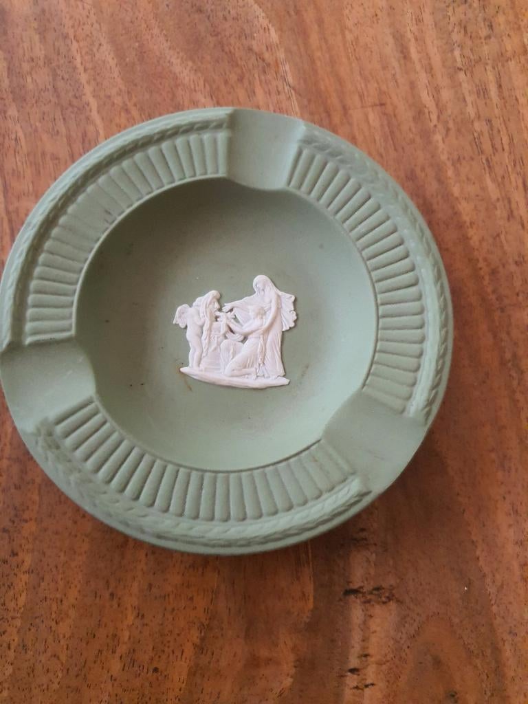 Wedgwood Groene Jasperware Asbak - 11 cm Diameter, Ophalen of Verzenden