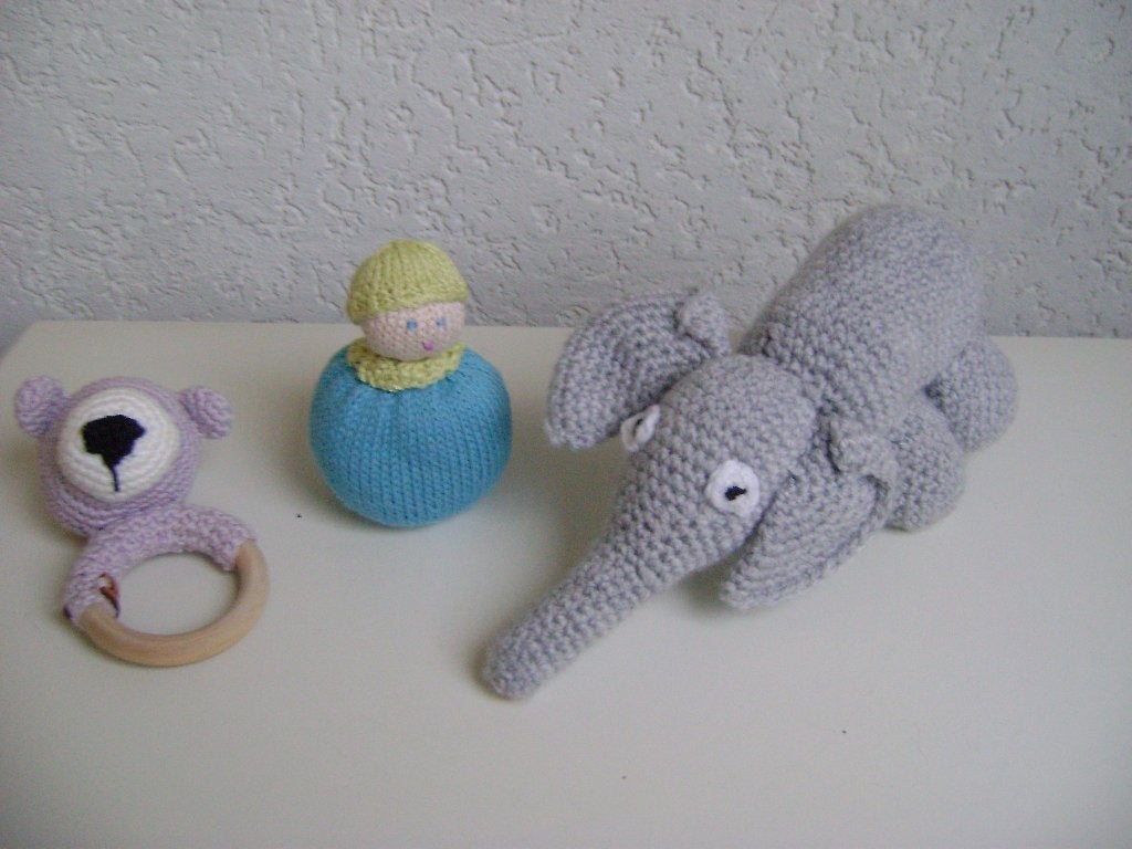 4baby speeltjes giraf van tivolie 26h olifant 22h popje beer, Ophalen of Verzenden, Zo goed als nieuw, Overige typen
