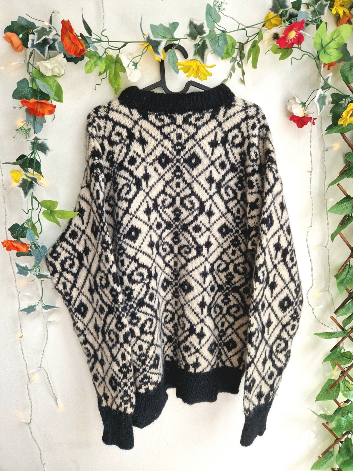heerlijk zachte vintage wollen trui met print, Verzenden, Zo goed als nieuw, Maat 42/44 (L), Meerkleurig