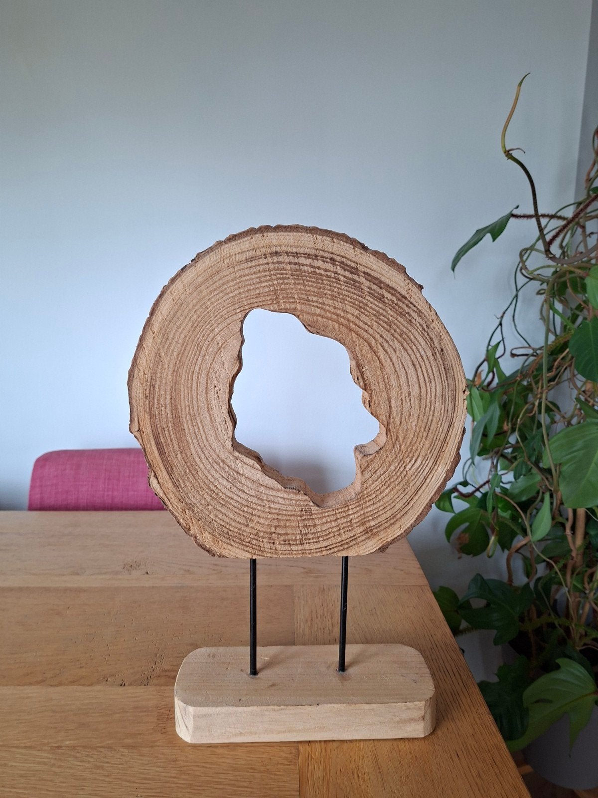 Houten decoratie object op standaard, Ophalen of Verzenden