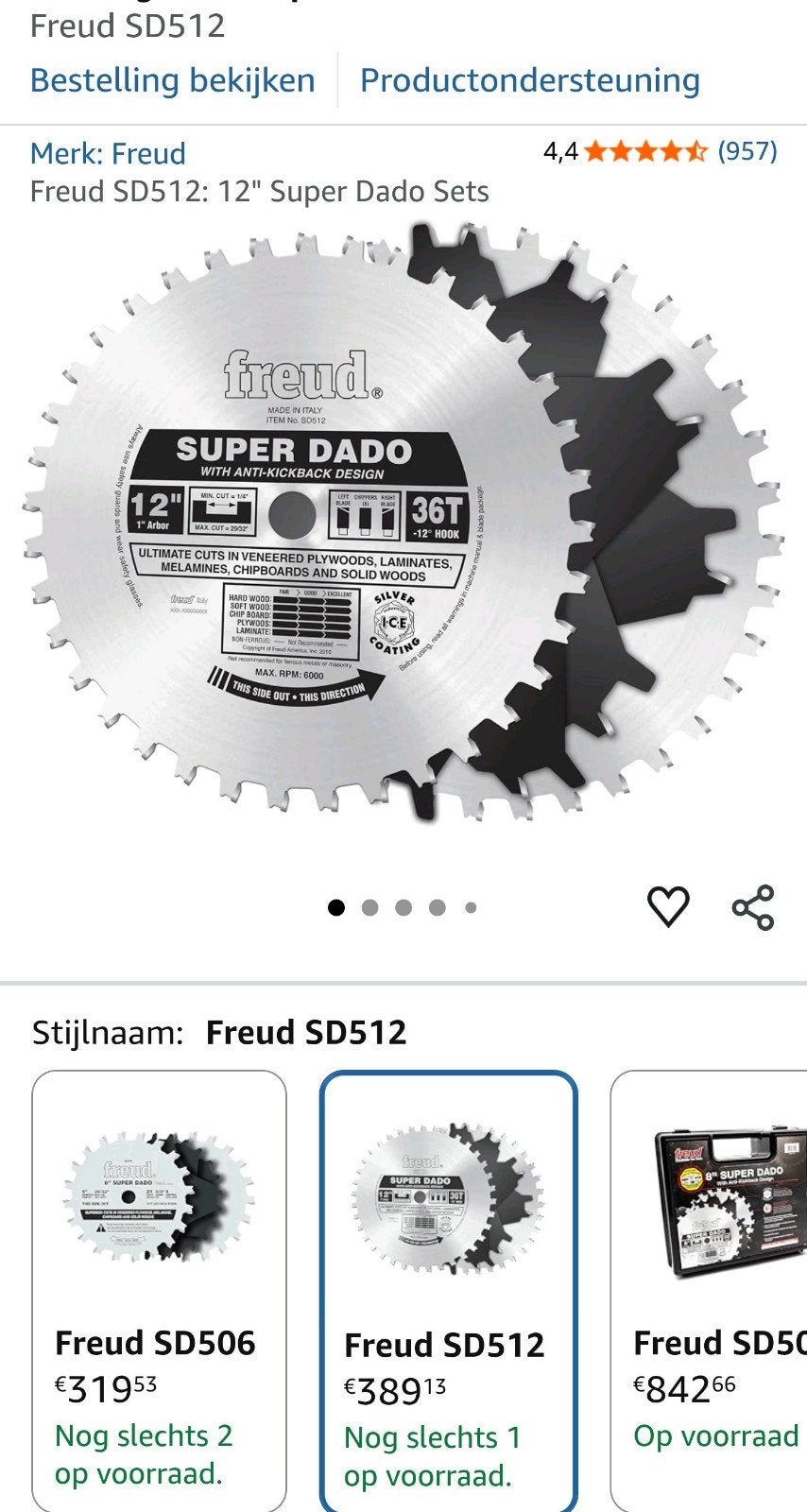 Freud SD512 12" super dado set., Ophalen of Verzenden