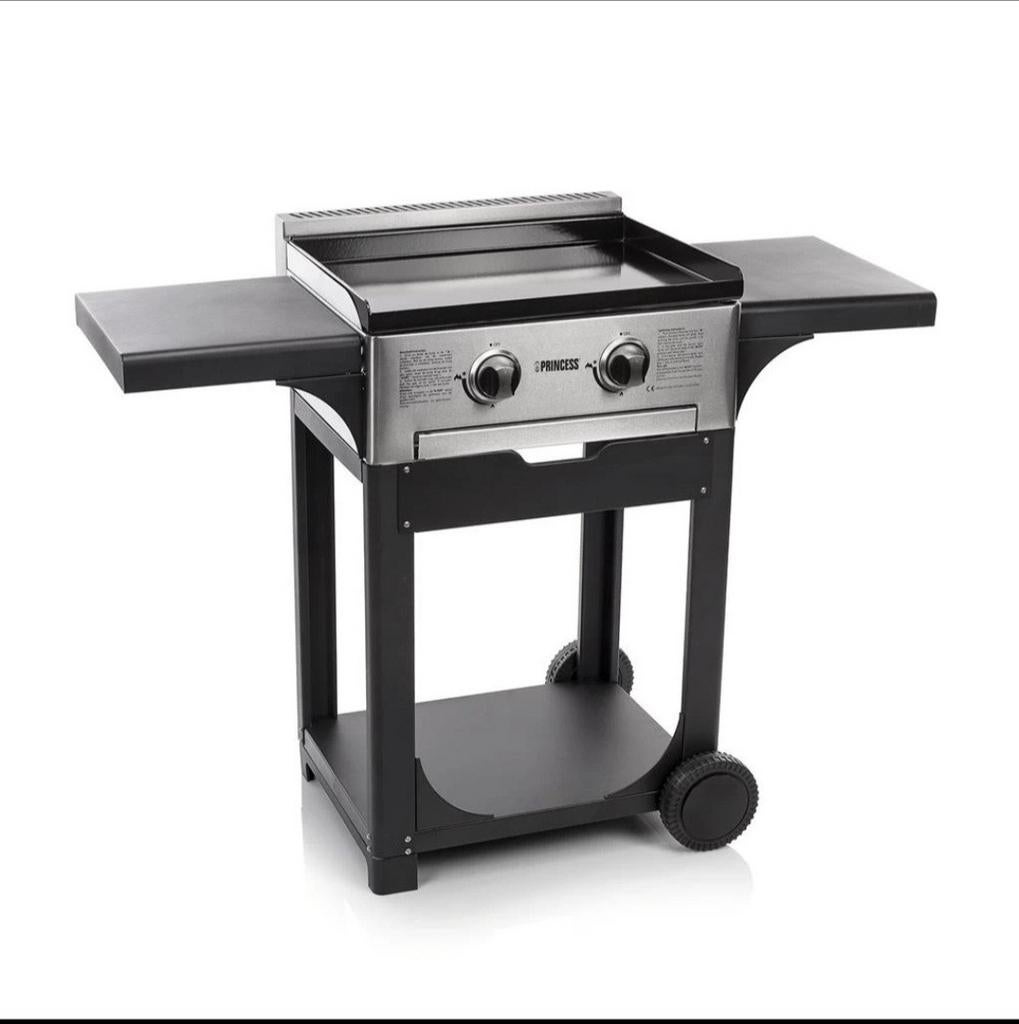 Princess 105055 FR Gasbakplaat met Trolley RVS/Zwart, Tuin en Terras, Princess Household Appliances B.V., Ophalen of Verzenden