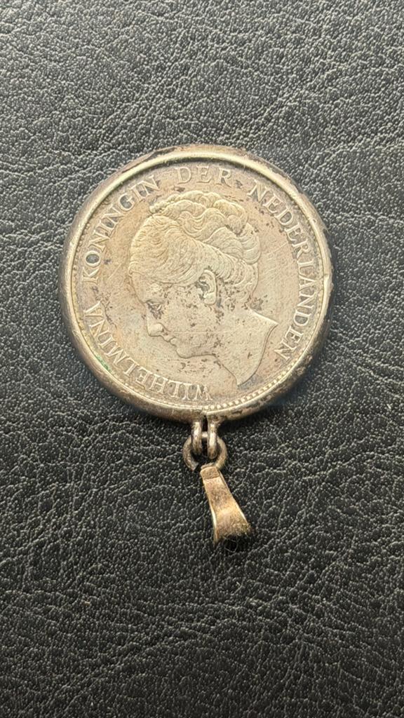 hanger munt, 1 gulden, Ophalen of Verzenden, Geboorte of Huwelijk, Koningin Wilhelmina