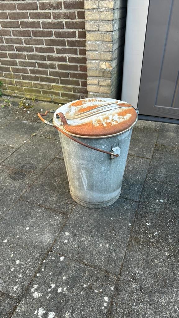Ouderwetse  prullenbak, Ophalen of Verzenden, Gebruikt, Minder dan 50 cm