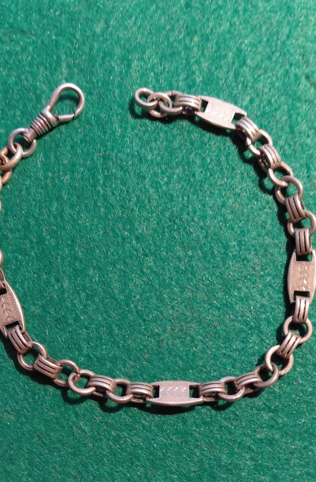 zilverkleurige mannenarmband,gemaakt van horl.ketting,STOER, Verzenden, Gebruikt, Zilver, Overige materialen