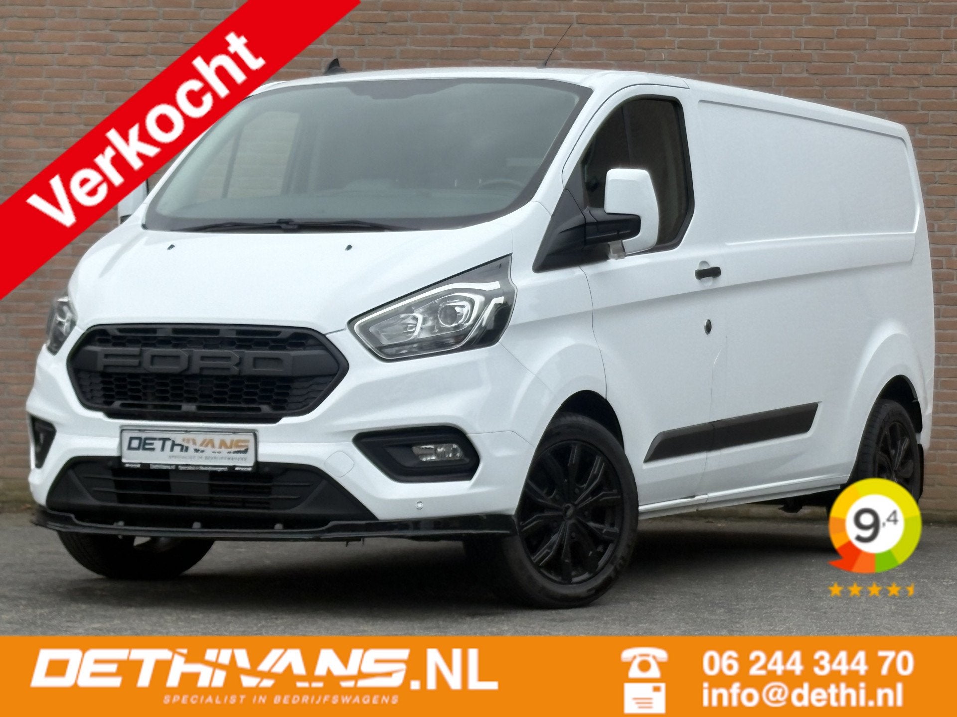 Ford Transit Custom 2.0TDCI 130PK Lang Raptor Edition / 2.80, Auto's, Voorwielaandrijving, 4 cilinders, 2800 kg, Wit