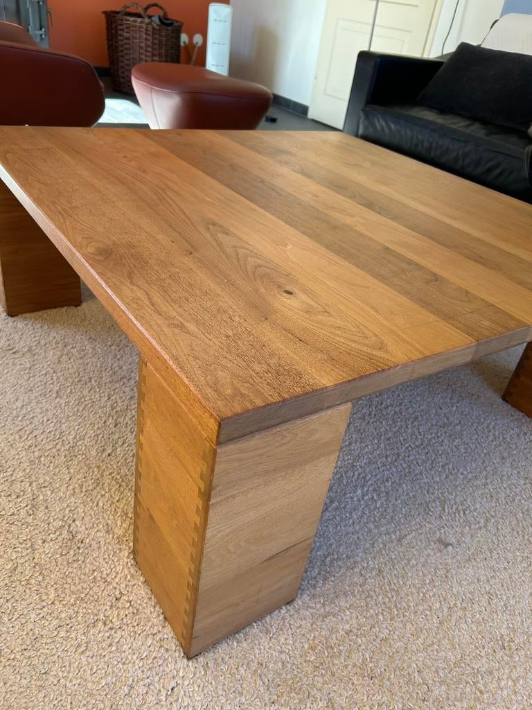 Walnoten salontafel, Huis en Inrichting, Tafels | Salontafels, Ophalen, Vierkant, Zo goed als nieuw, Minder dan 50 cm