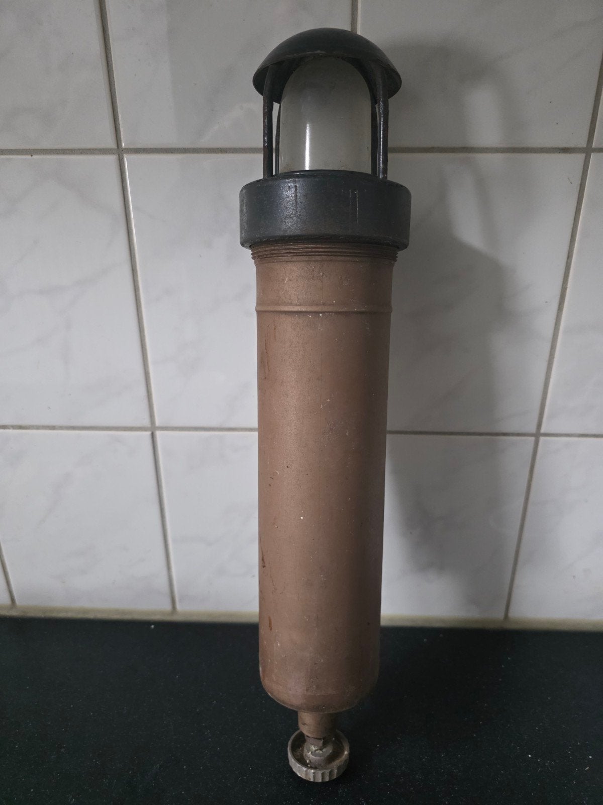 Vintage scheepslamp / buitenlamp - koper en metaal, Antiek en Kunst, Ophalen of Verzenden