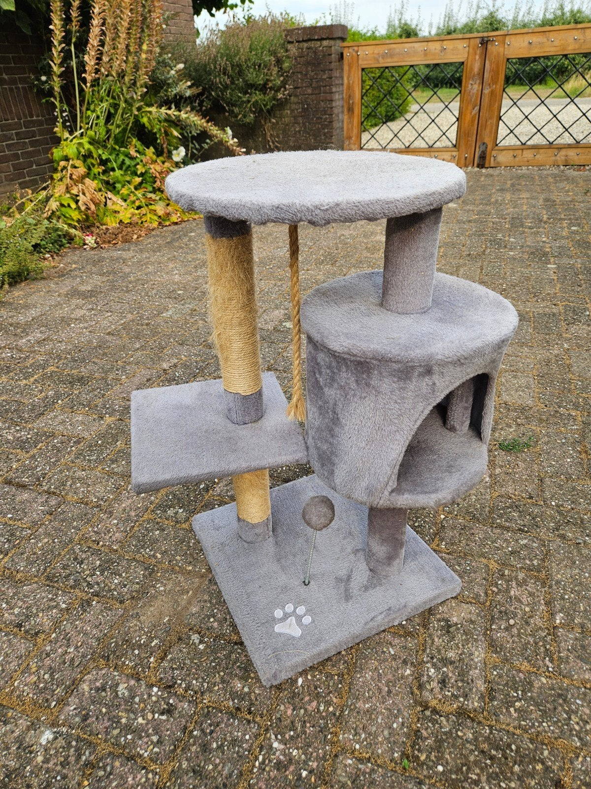 katten krabpaal, grijs 75 cm hoog, Dieren en Toebehoren, Ophalen, Gebruikt, Krabpaal