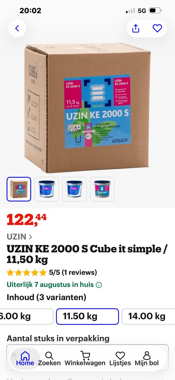 PVC Lijm Uzin 2000s 11.5kg, Ophalen, Nieuw