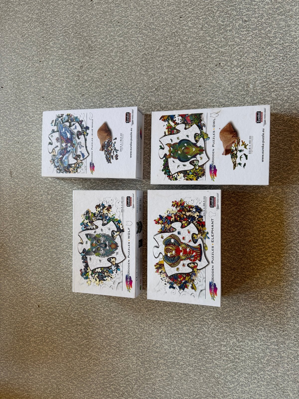 Rainbow Wooden Puzzels - 4 stuks - Nieuwstaat, Ophalen, Minder dan 500 stukjes, Zo goed als nieuw, Legpuzzel