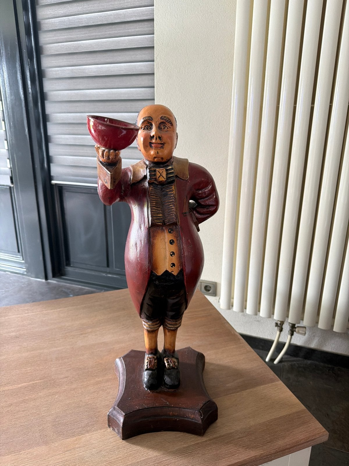 Antieke houten butler op voet met kom, Antiek en Kunst, Ophalen
