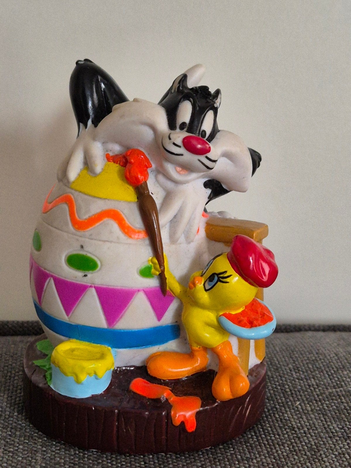 Sylvester en Tweety paasei schilderen 1999 Warner Bros, Verzenden, Looney Tunes, Gebruikt, Beeldje of Figuurtje
