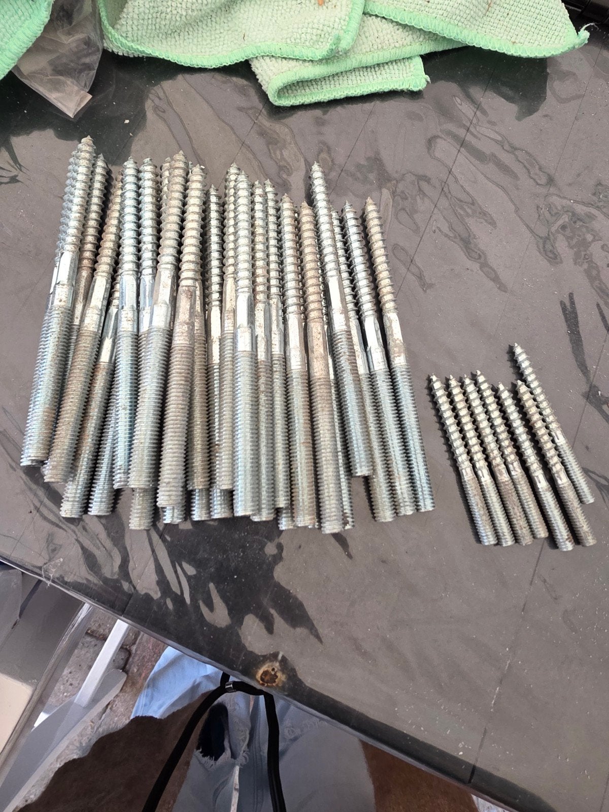 Stokschroeven gegalvaniseerd 8mm en 6mm NIEUW, Ophalen, Zo goed als nieuw